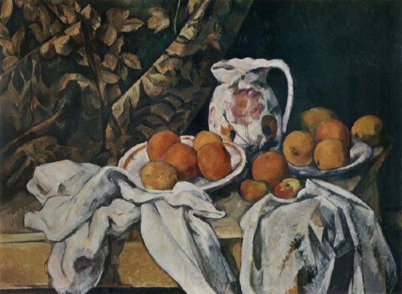 Paul Cezanne Still life with curtain Norge oil painting art